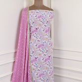 Crepe Pink Unstitched Suit